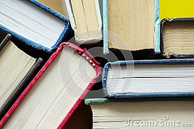 Closeup of antique books educational, academic and literary concept Stock Photo