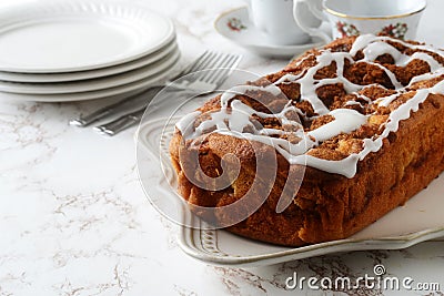 Closeup apple fritter loaf bread cake Stock Photo