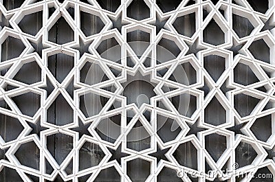 Closeup of arabesque ornaments, Ancient muslim decor Stock Photo