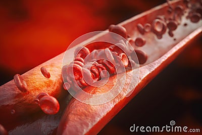 Closeup of a atherosclerosis- 3D rendering Stock Photo