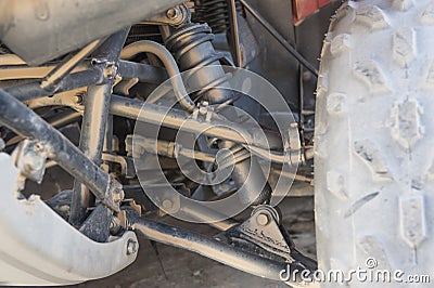 Closeup of ATV chassis suspension Stock Photo