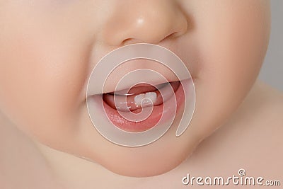 Closeup of a Baby teeth Stock Photo