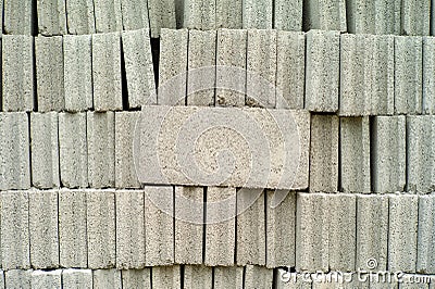 Closeup background of cement grey bricks with space for adding some text Stock Photo