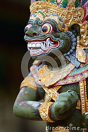 Closeup of Balinese God statue Stock Photo