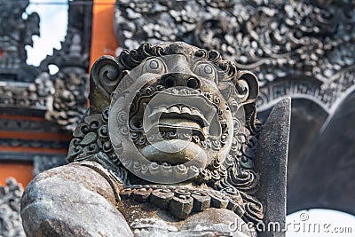 Closeup of Balinese God statue Stock Photo