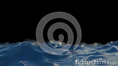 Closeup of beautiful clear deep blue turquoise sea ocean water surface with ripples and waves isolated on seascape black Cartoon Illustration