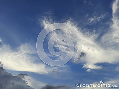 Beautiful heavens white cloud with blue sky background Stock Photo