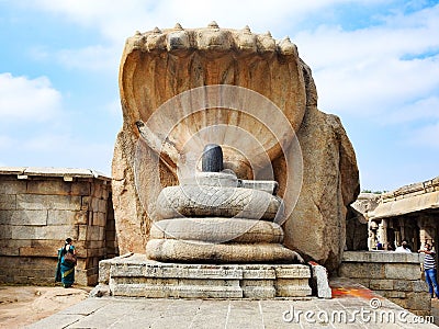 Beautiful stone carved huge Naga Lingam Lepakshi Temple Hindupur Editorial Stock Photo