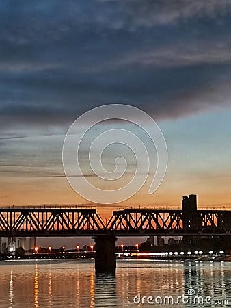 Closeup of beautiful sunset in wuhan city Stock Photo