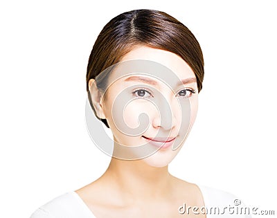 Closeup beautiful young woman face Stock Photo