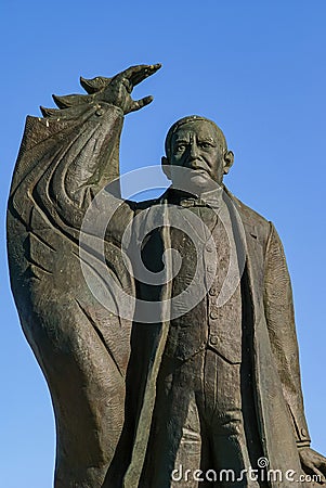 Closeup of Benito Juarez statue, Mazatlan, Mexico Stock Photo