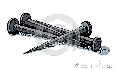 Nails from the cross. Vector drawing Vector Illustration