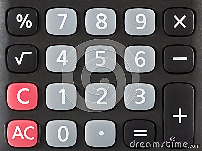 Closeup of black calculator keyboard Stock Photo