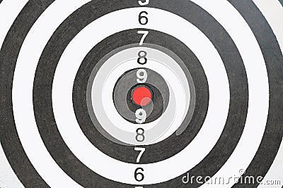 Closeup Black and white Dartboard with number Stock Photo