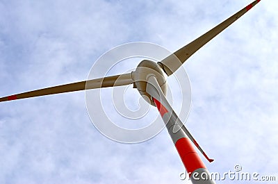 A closeup of the blades of a windmill on the way to Sam Sand Dunes Thar Desert from Jaisalmer, Rajasthan, India. The Jaisalmer Stock Photo