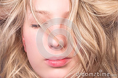 Closeup of a blond girl Stock Photo