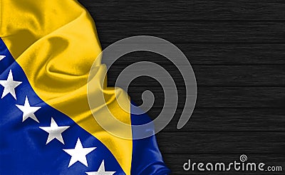 Closeup of Bosnia and Herzegovina flag Stock Photo
