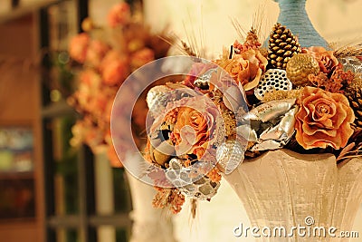 Closeup of a bouquet of dried flowers Stock Photo