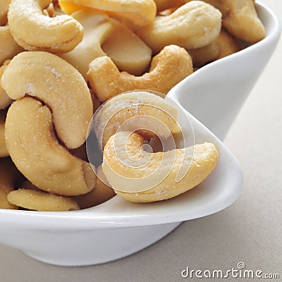 Roasted and salted cashews Stock Photo