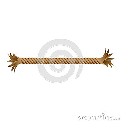 closeup broken Frayed rope piece icon Cartoon Illustration