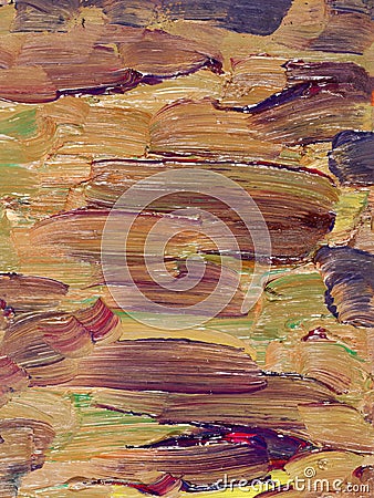 Closeup of brush-strokes of an an oilpainting Stock Photo