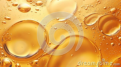 Closeup of bubbling oil with oil drops Stock Photo