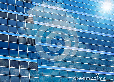Closeup building glass of skyscrapers with cloud Stock Photo