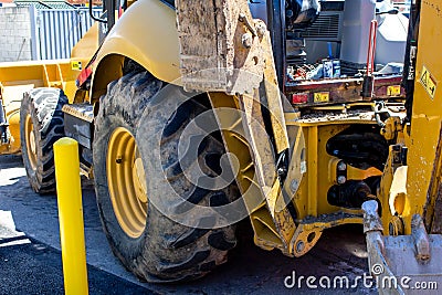 Bulldoze wheels and backside Editorial Stock Photo