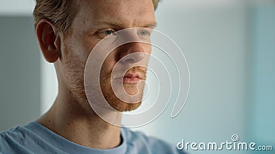 Closeup business analyst checking data reports. Surprised manager find mistake. Stock Photo