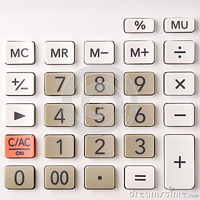 Closeup of calculator keypad Stock Photo