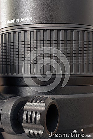 Closeup of a camera zoom lens detail Stock Photo