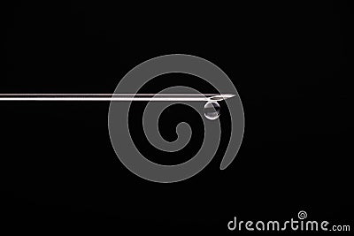 Cannula with drop Stock Photo