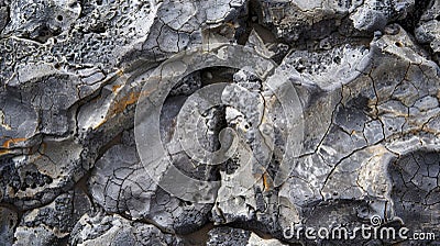 This closeup captures the intense roughness of pumice with its sharp edges and uneven elevation resembling a chaotic Stock Photo