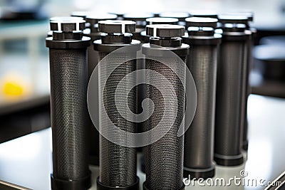 closeup of carbon water filters Stock Photo