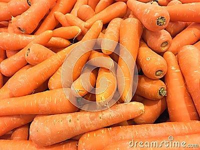 Closeup carrot in supermarket, healthy concept, selective focus Stock Photo
