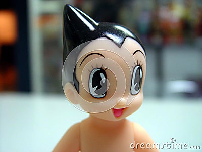 Closeup of the cartoon Astroboy Editorial Stock Photo