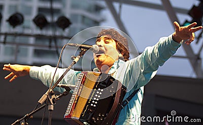 Celso Pina, El Rebelde del acordeon, Mexican musician, singer, accordionist and composer. Editorial Stock Photo