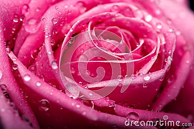 Closeup on Center of Beautiful pink Rose Stock Photo