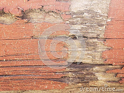 Closeup of Chipped Wooden Panel Stock Photo