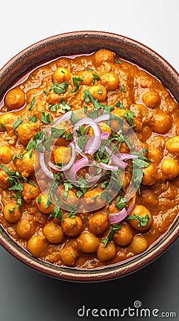 Closeup Chole Masala, a rich and aromatic Punjabi dish. Stock Photo