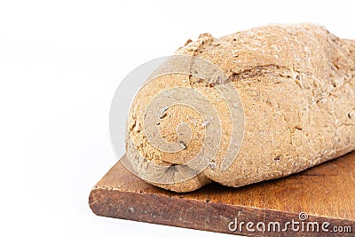 Closeup Of Chrono Bread With Cereals On The Wooden Board Stock Photo