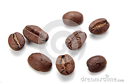 Closeup coffee bean isolated on white Stock Photo