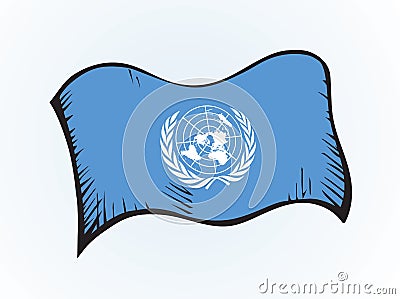 UN flag. Vector drawing sign Vector Illustration