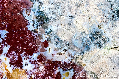 Closeup of colorful agate and quartz mineral stone, pattern background Stock Photo