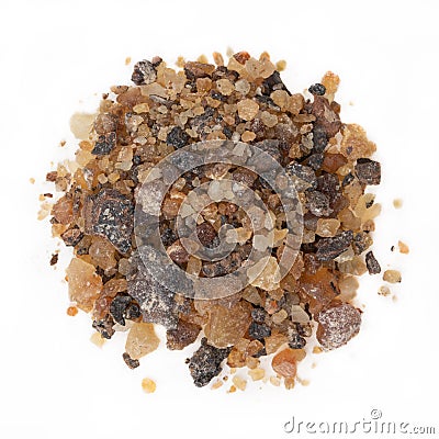 Closeup of copal resin isolated on white background Stock Photo