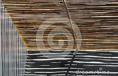 Closeup corner of bathroom under sunlight in the midday texture background Stock Photo
