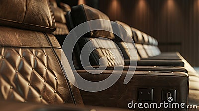 A closeup of the cushioned seats highlights the luxurious and comfortable experience for spectators Stock Photo