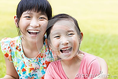 Closeup Cute little girls Stock Photo