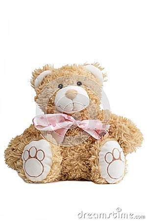 Closeup of a cute teddybear with a bow tie Stock Photo