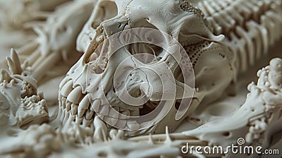 Closeup of a 3D printed model showcasing intricate details and precise replication of scanned objects Stock Photo